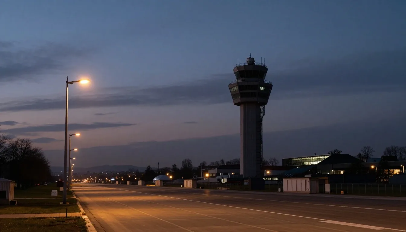 Akşam ışığında İstanbul havalimanı pisti