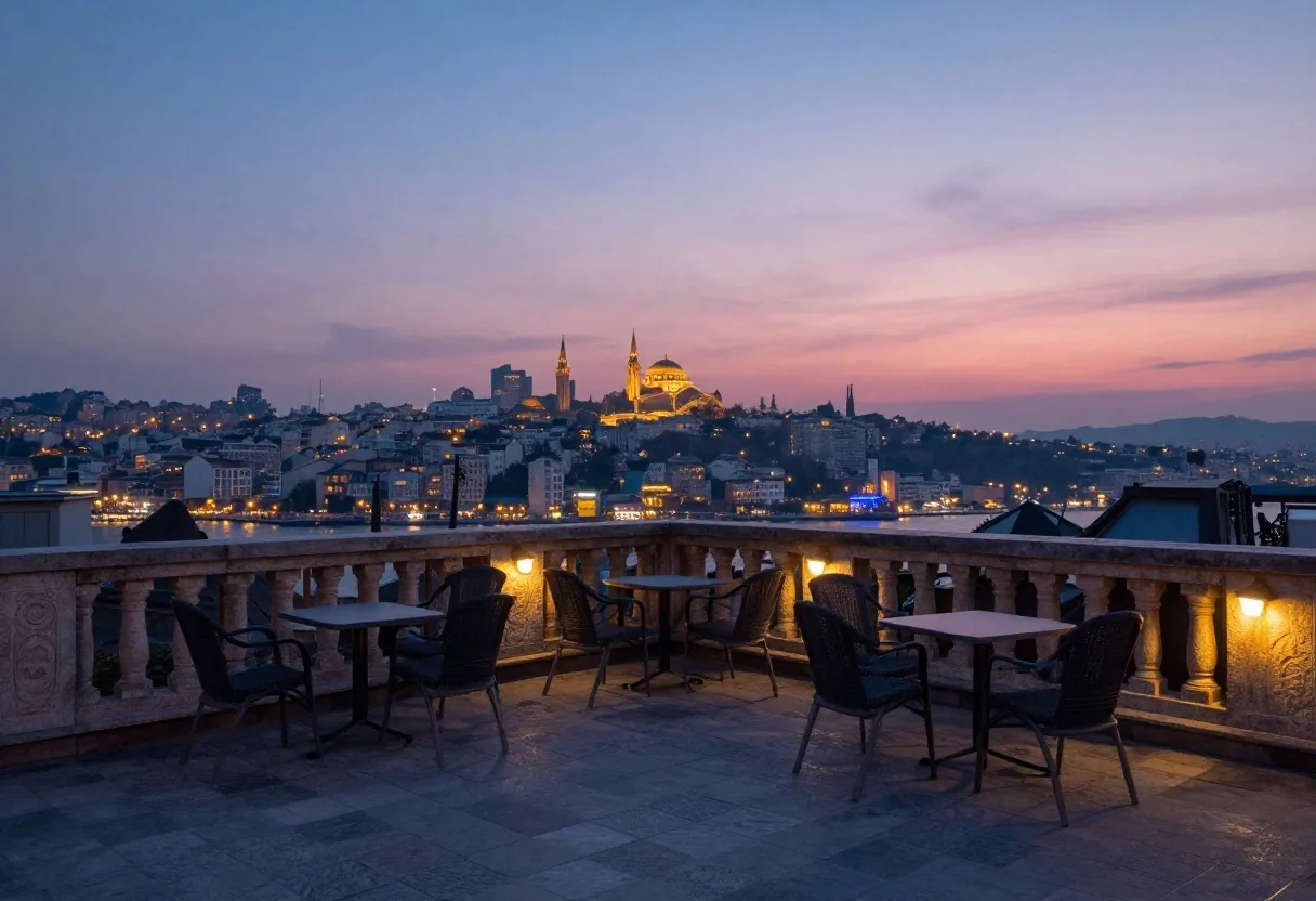 Akşam İstanbul çatıları