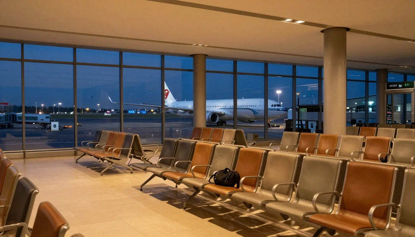 Akşam ışığında İstanbul havalimanı pisti